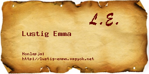 Lustig Emma névjegykártya